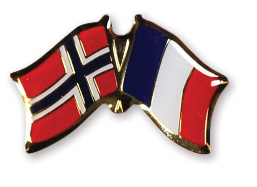 Friendship pin Norway - France - Patriotisk
