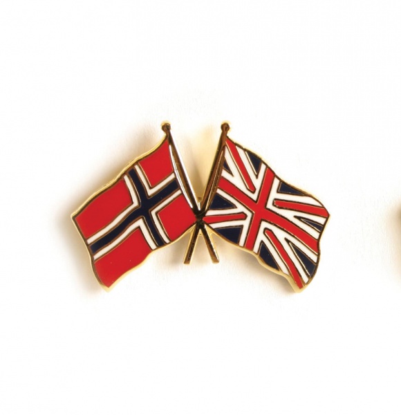 Friendship pin Norway - Britain - Patriotisk
